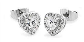 Tipperary Crystal Diamante Heart Drop Earrings Silver